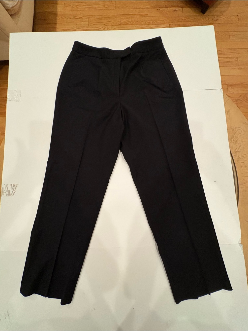 Rafaella Black Wide-Leg Tailored Pants -14P- wool blend-office- casual- party
